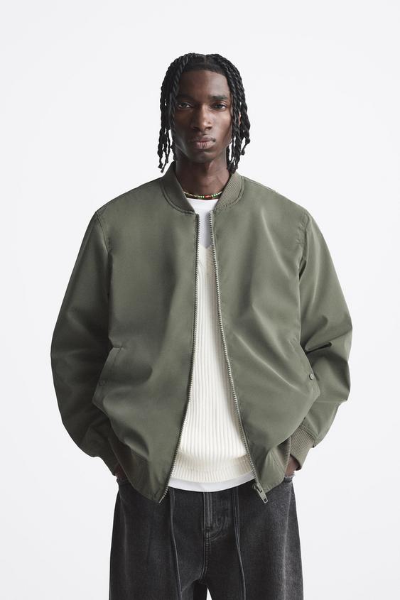 Green zara bomber jacket Outlet