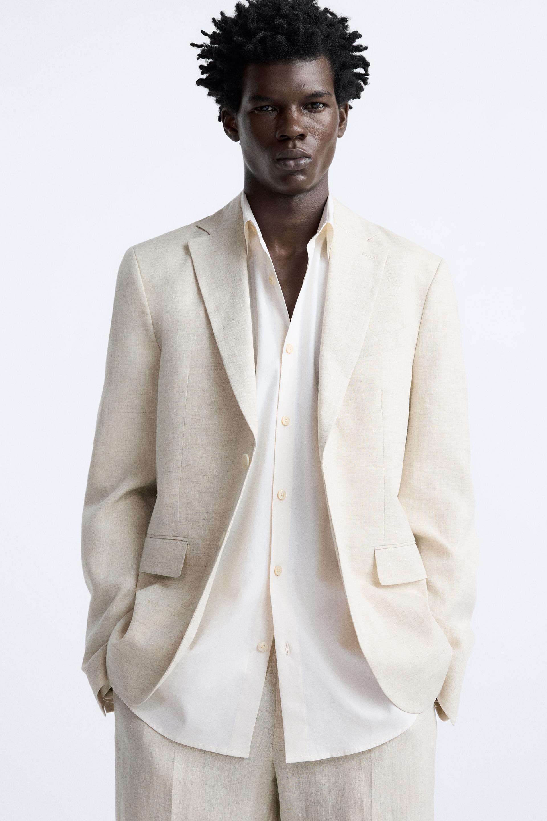 Zara linen jacket men's Clearance