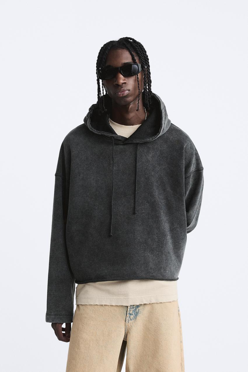 Zara black hoodie Clearance