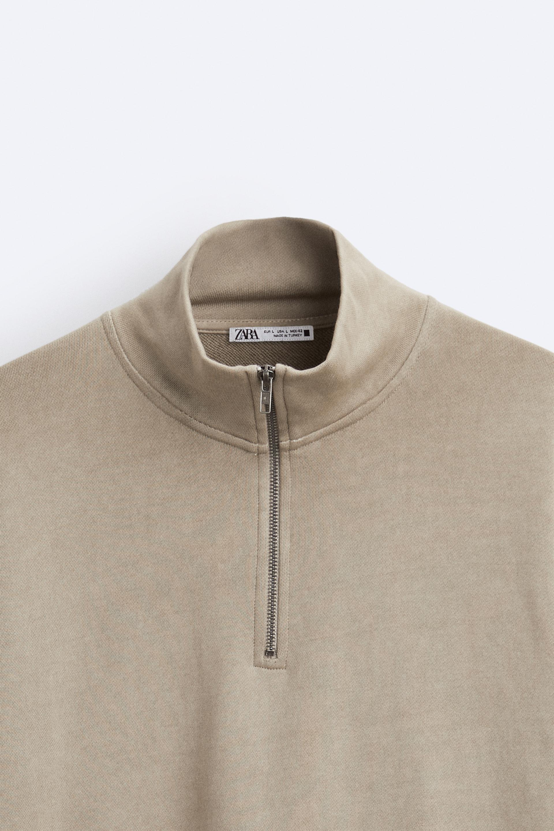 ZIP COLLAR SWEATSHIRT LIMITED EDITION - Beige | ZARA Canada