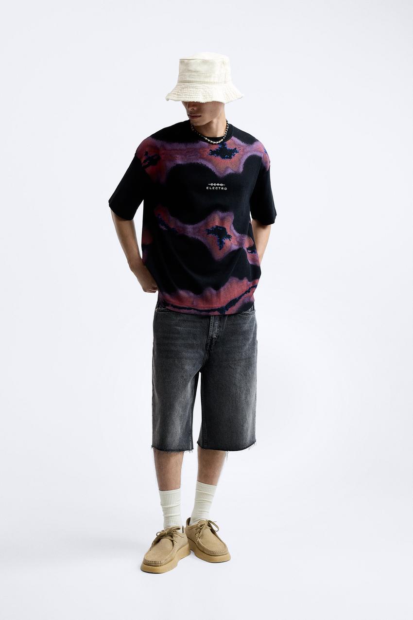 Zara men's knit t shirt Clearance