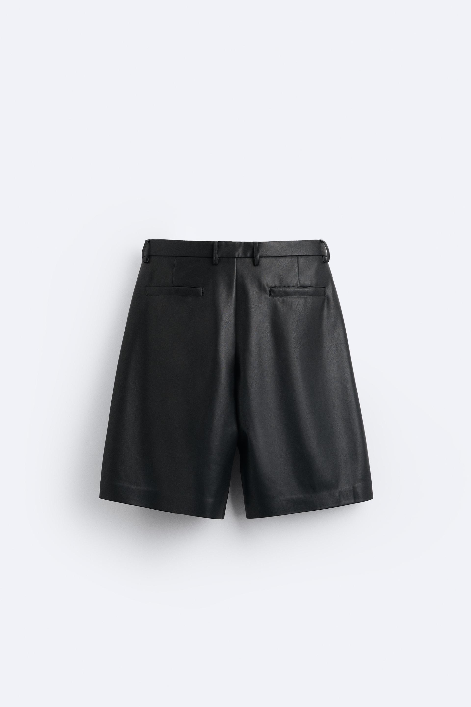 Zara shorts leather Clearance