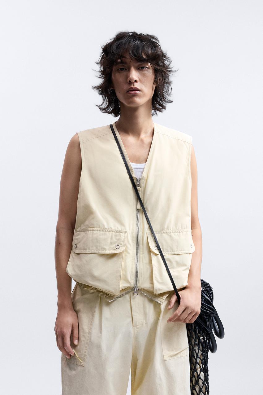 Zara gilet cream Clearance