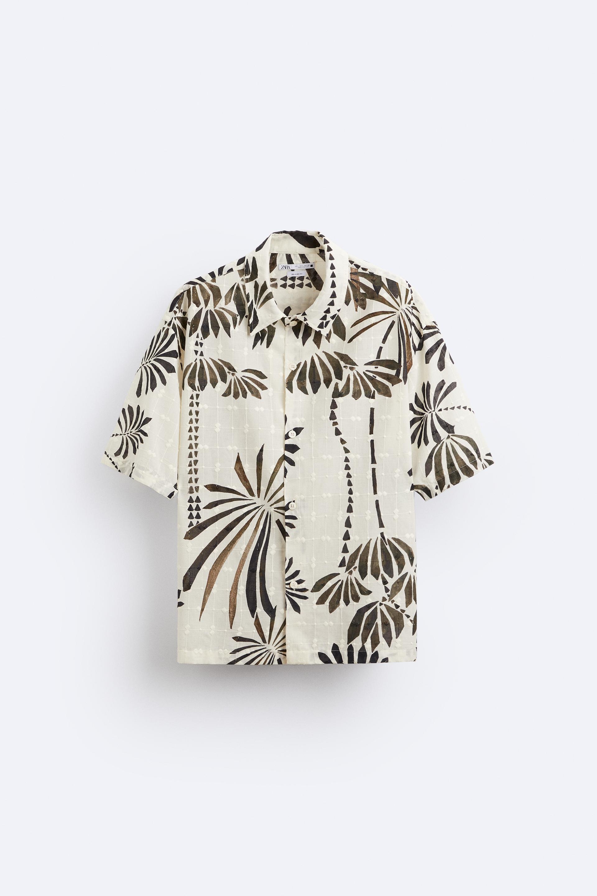 Zara palm tree print shirt Clearance
