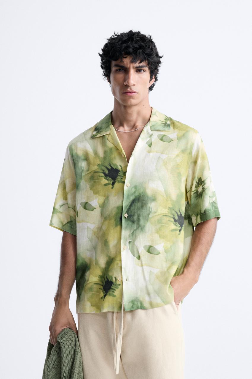 Zara mens green shirt Clearance