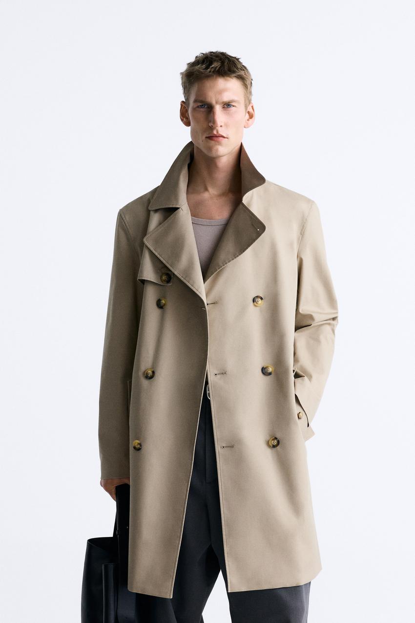 Zara coat double breasted Clearance