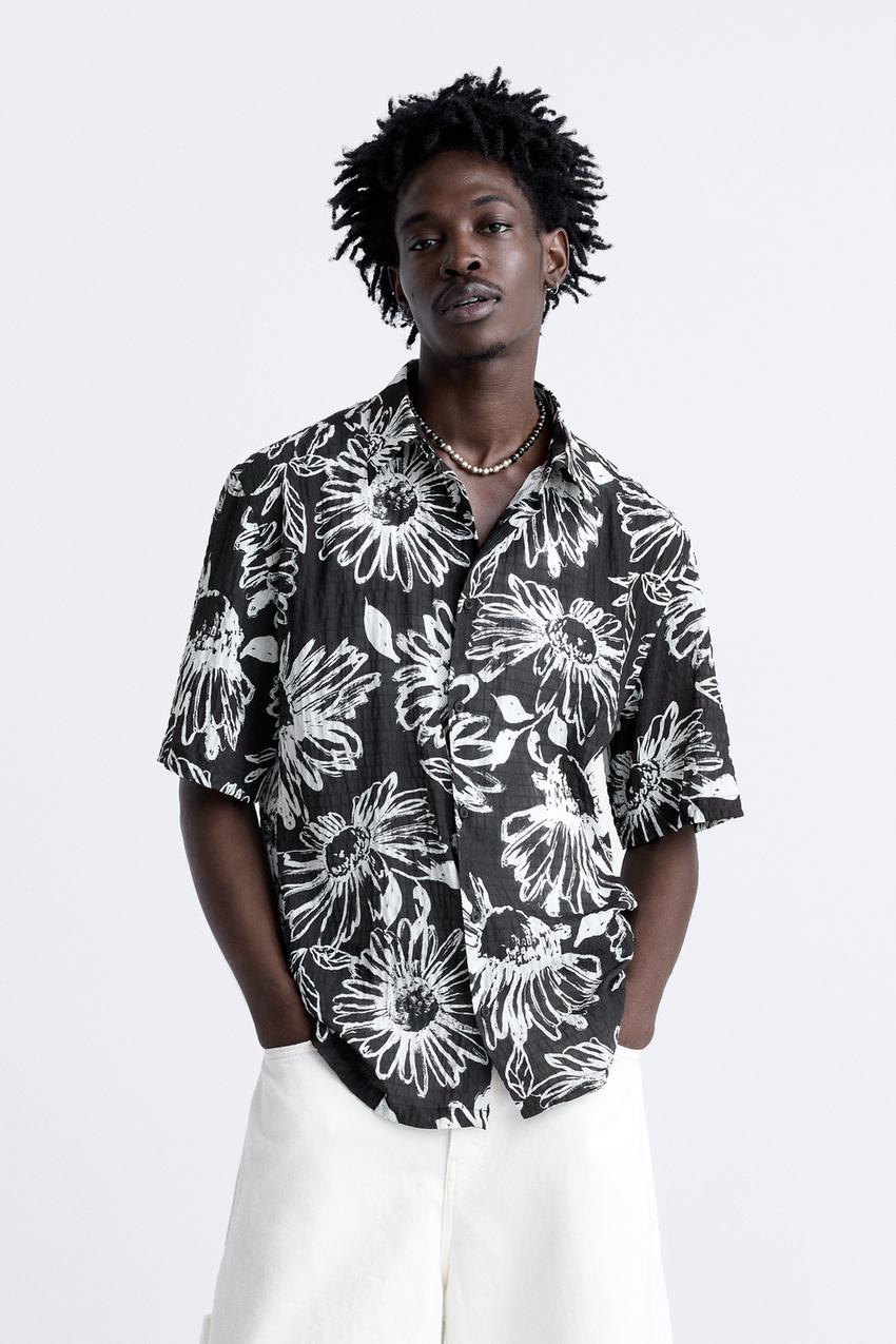 Zara floral print shirt mens Clearance