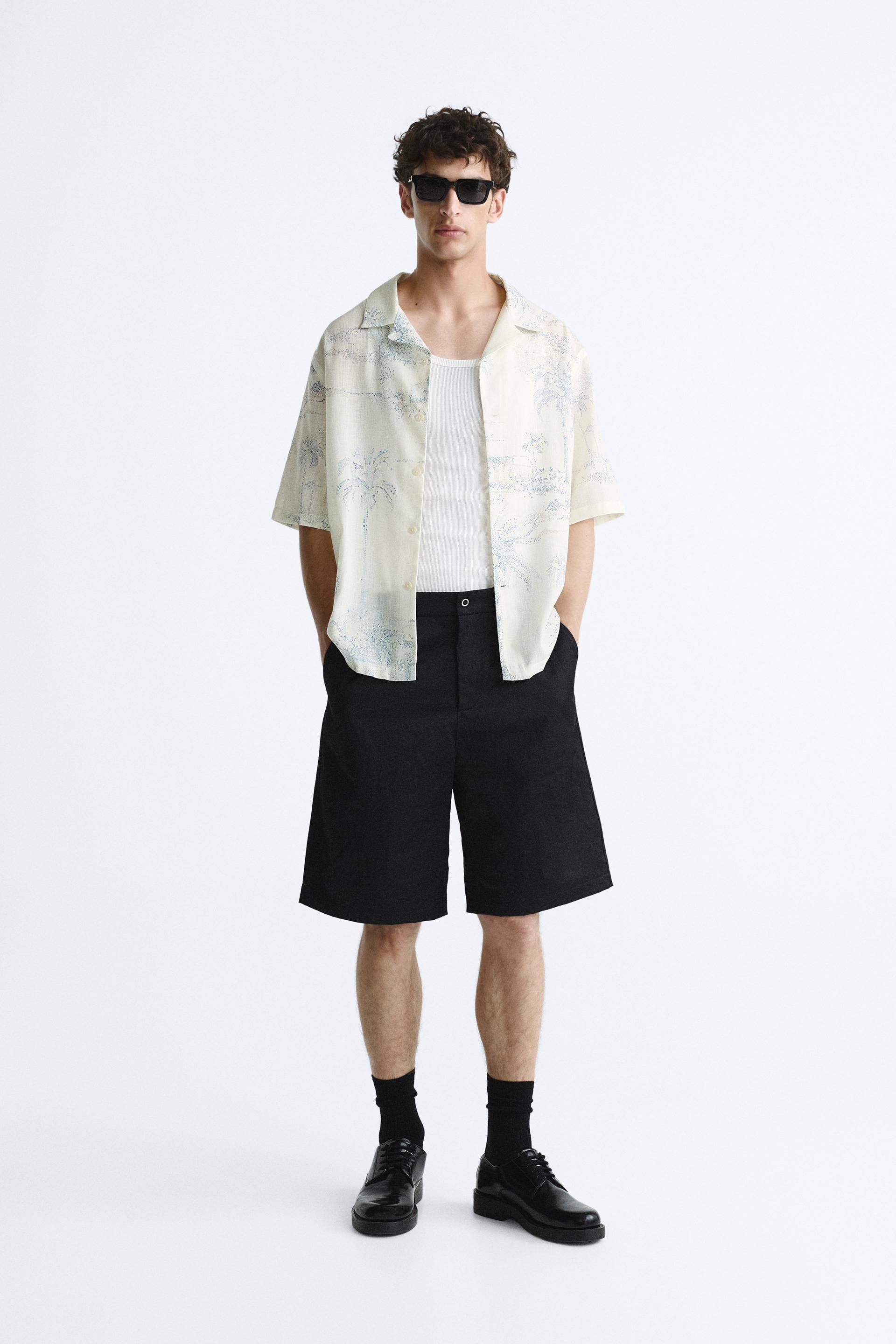 Zara palm tree print shirt Clearance