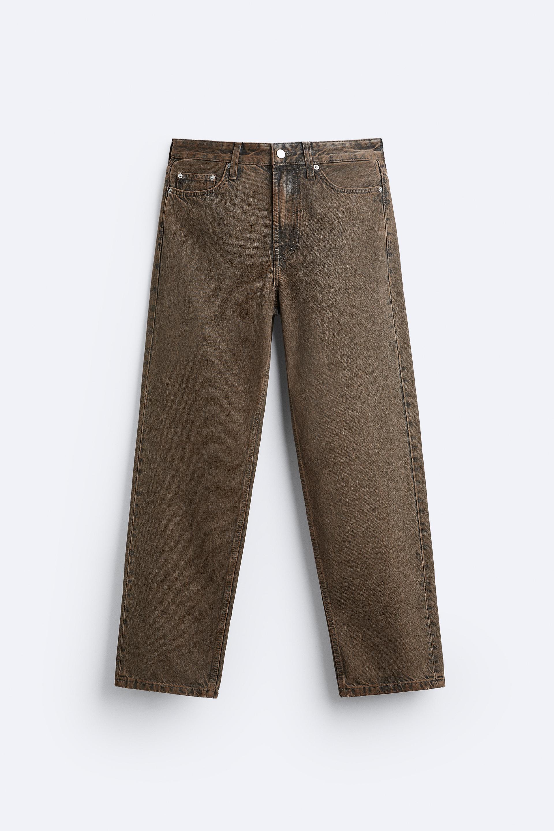 Waxed effect trousers zara Clearance