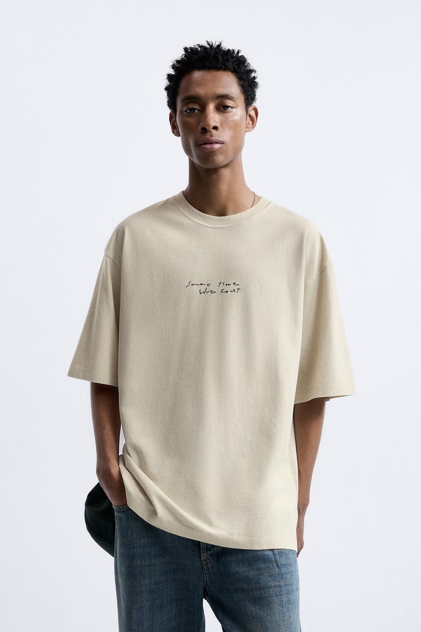 T shirt men zara Clearance