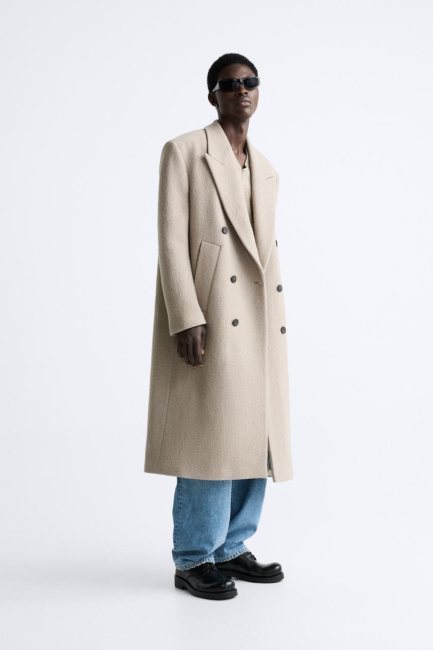 Zara coat double breasted Clearance