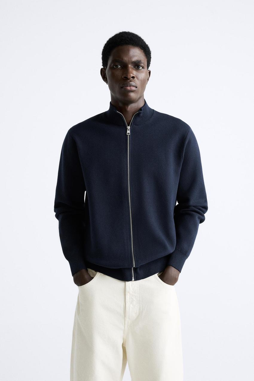 Zara men's blue cardigan Clearance