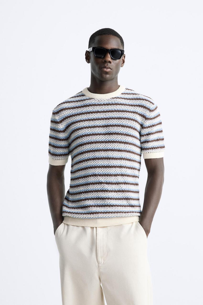Zara men's knit t shirt Clearance
