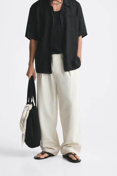 Zara wide leg trousers men Clearance