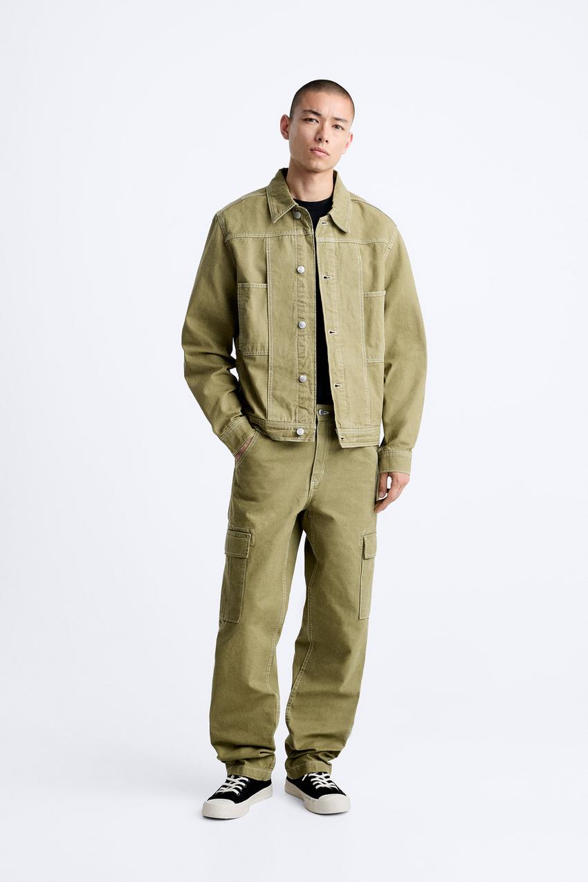 Green cargo pants zara Clearance