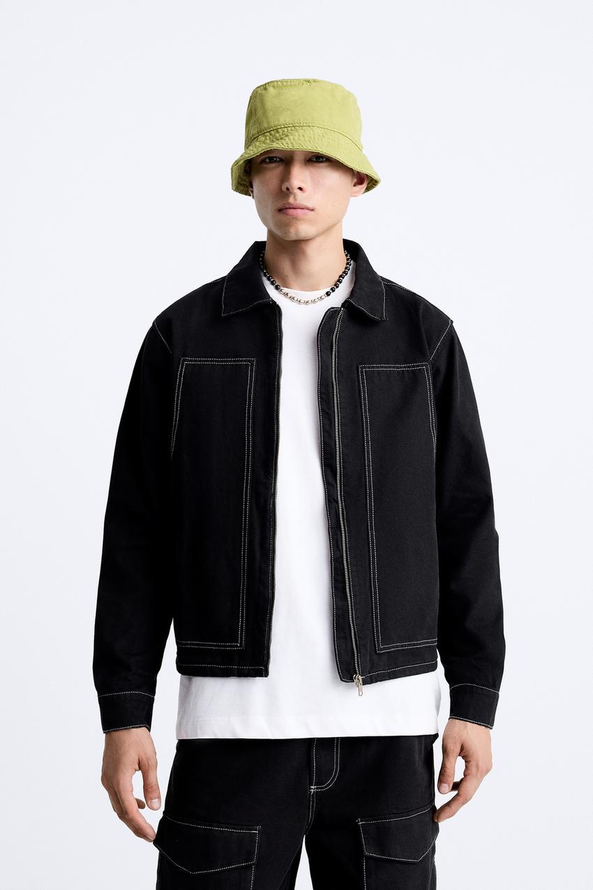 Zara black jacket for men Clearance