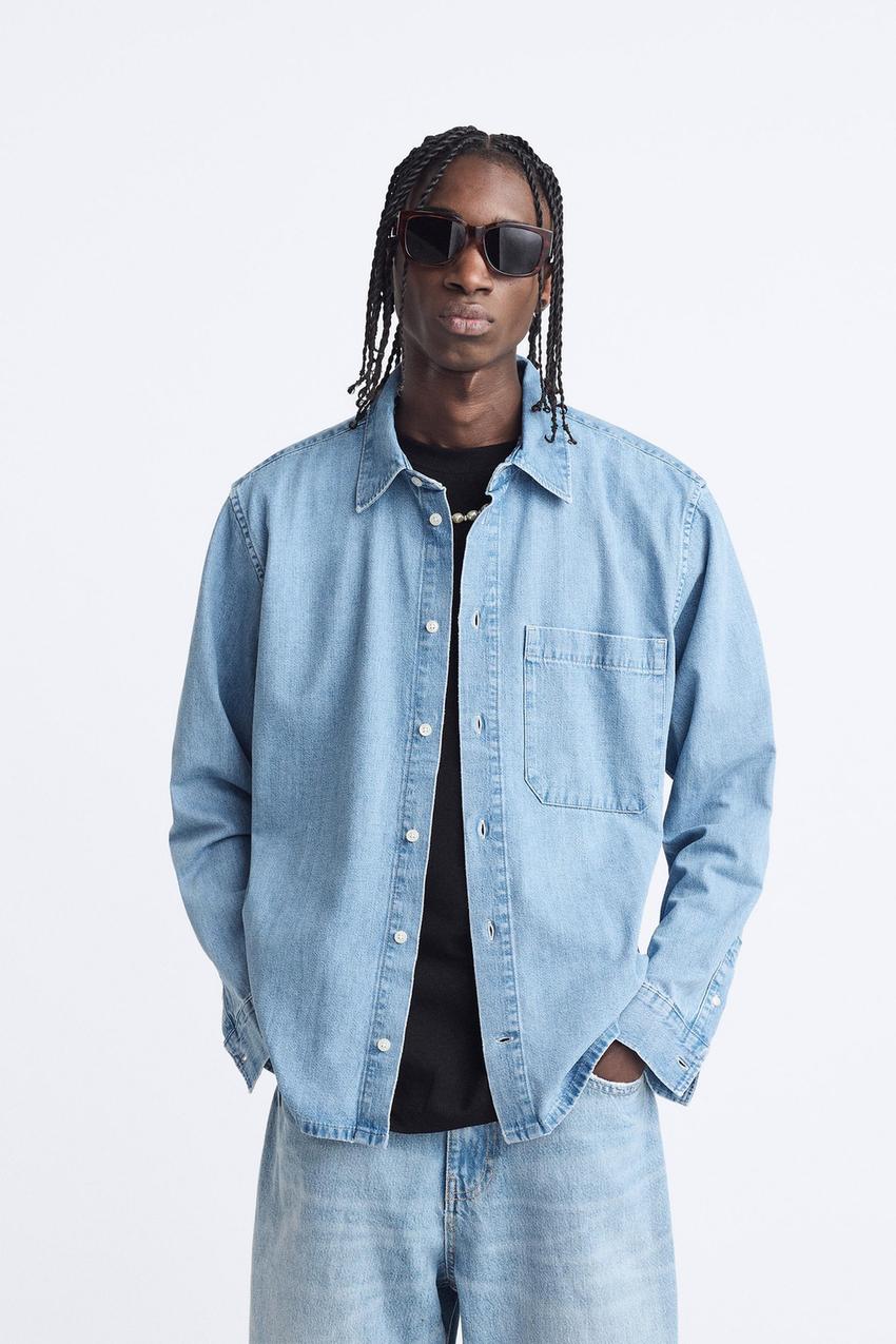 Zara blue denim shirt Clearance