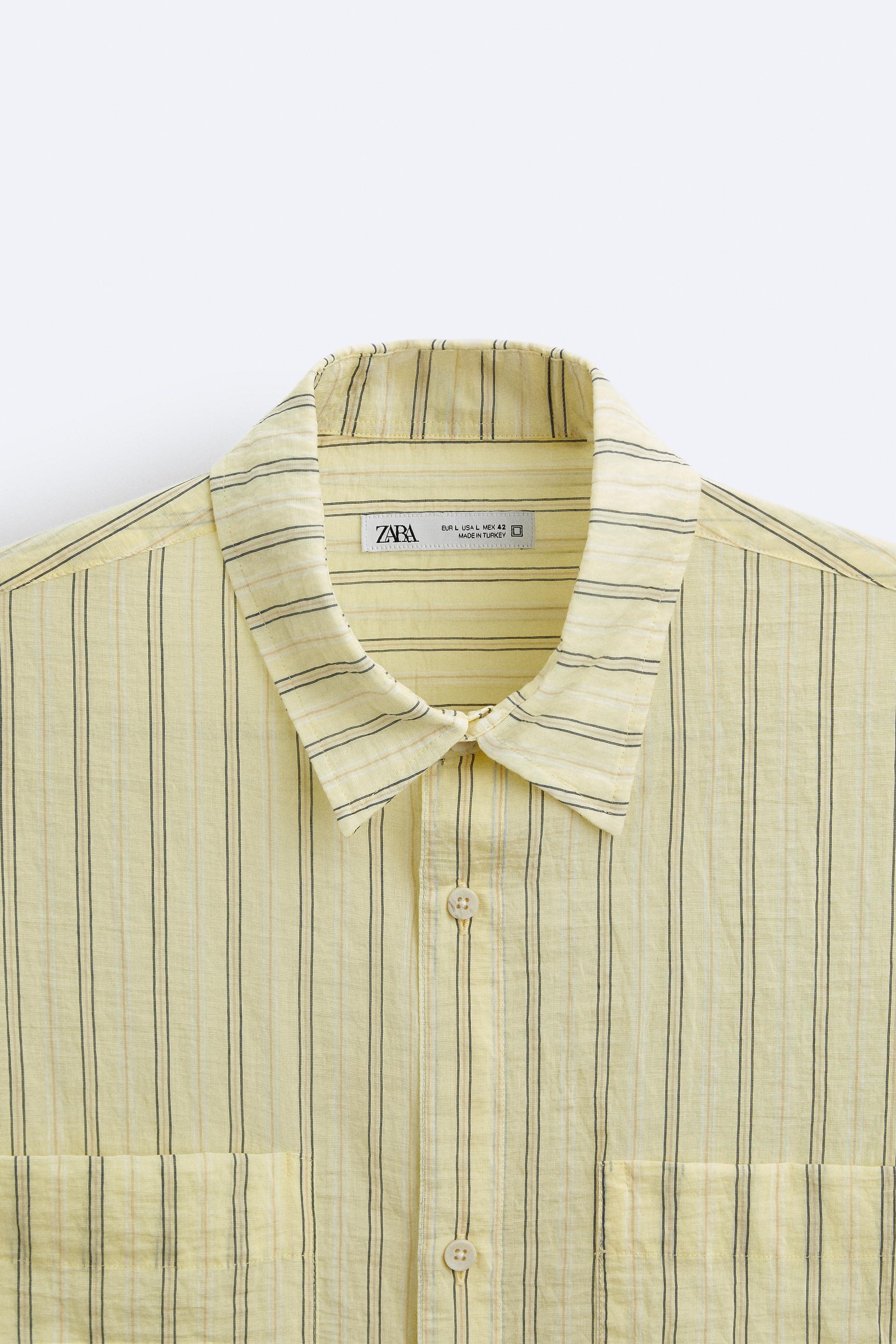 zara yellow striped shirt