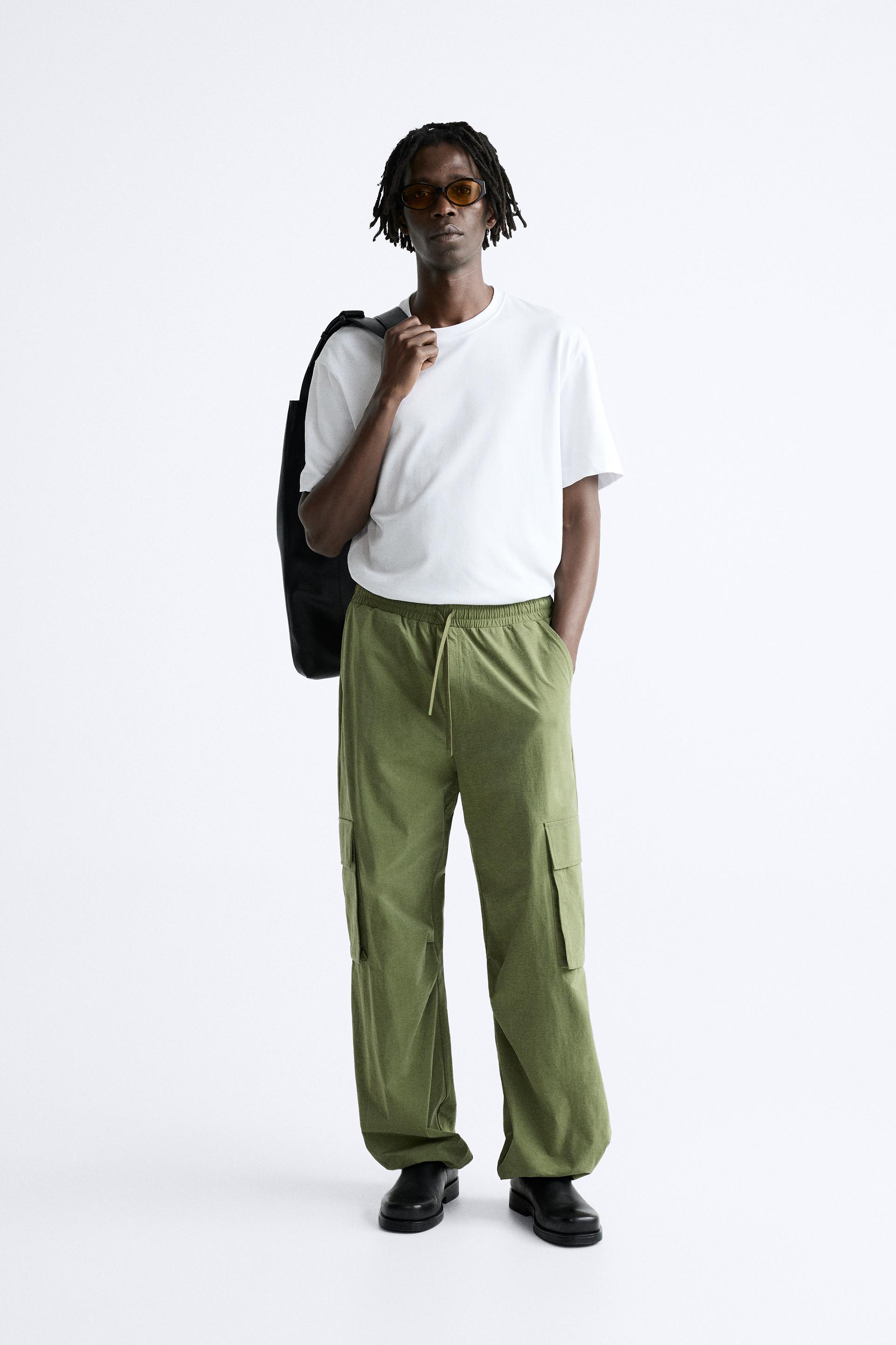 Green cargo pants zara Clearance