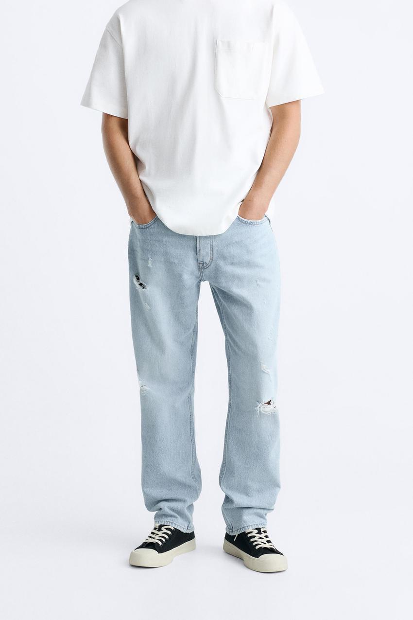 Zara ripped straight jeans Clearance