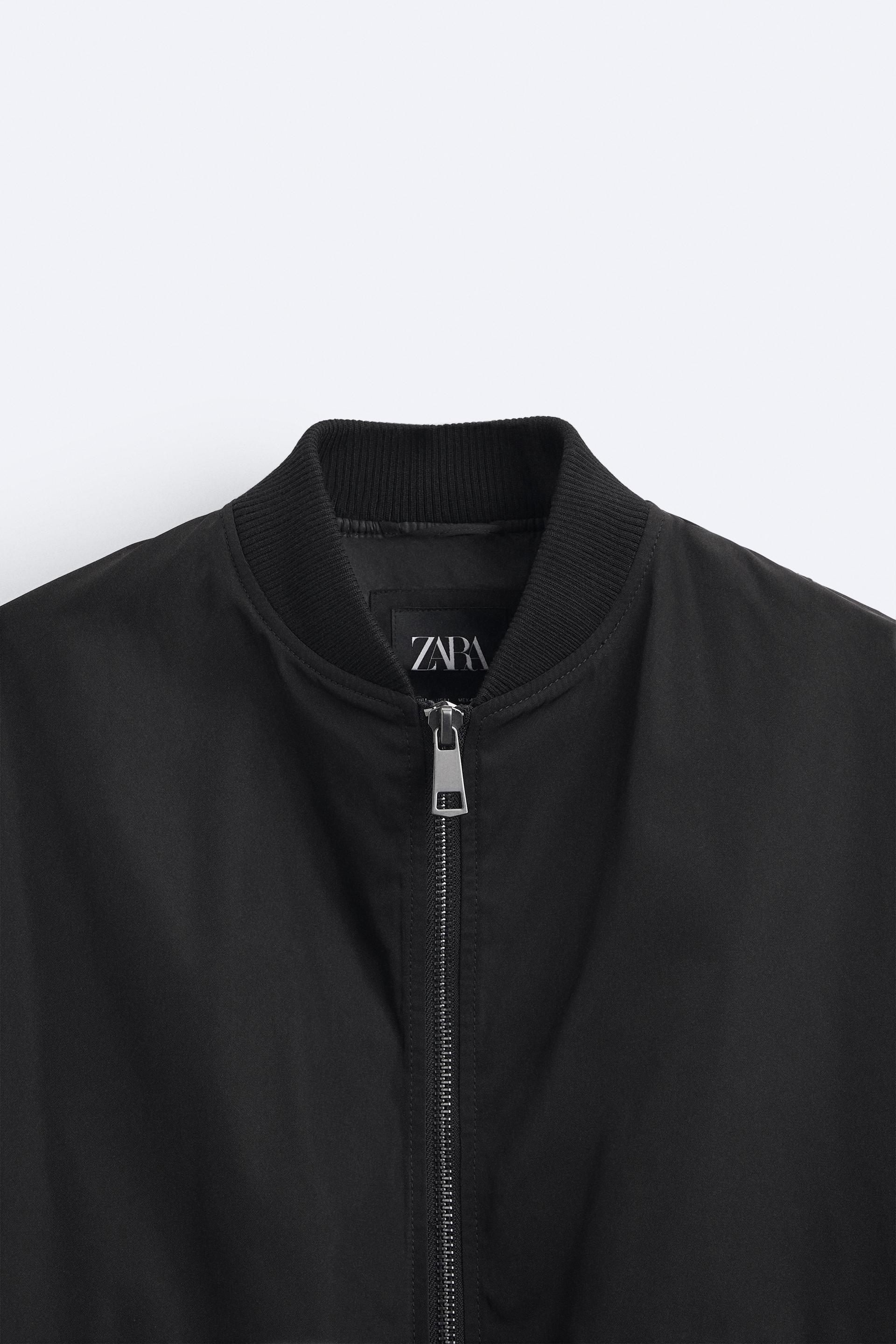 Black mens bomber jacket zara Clearance