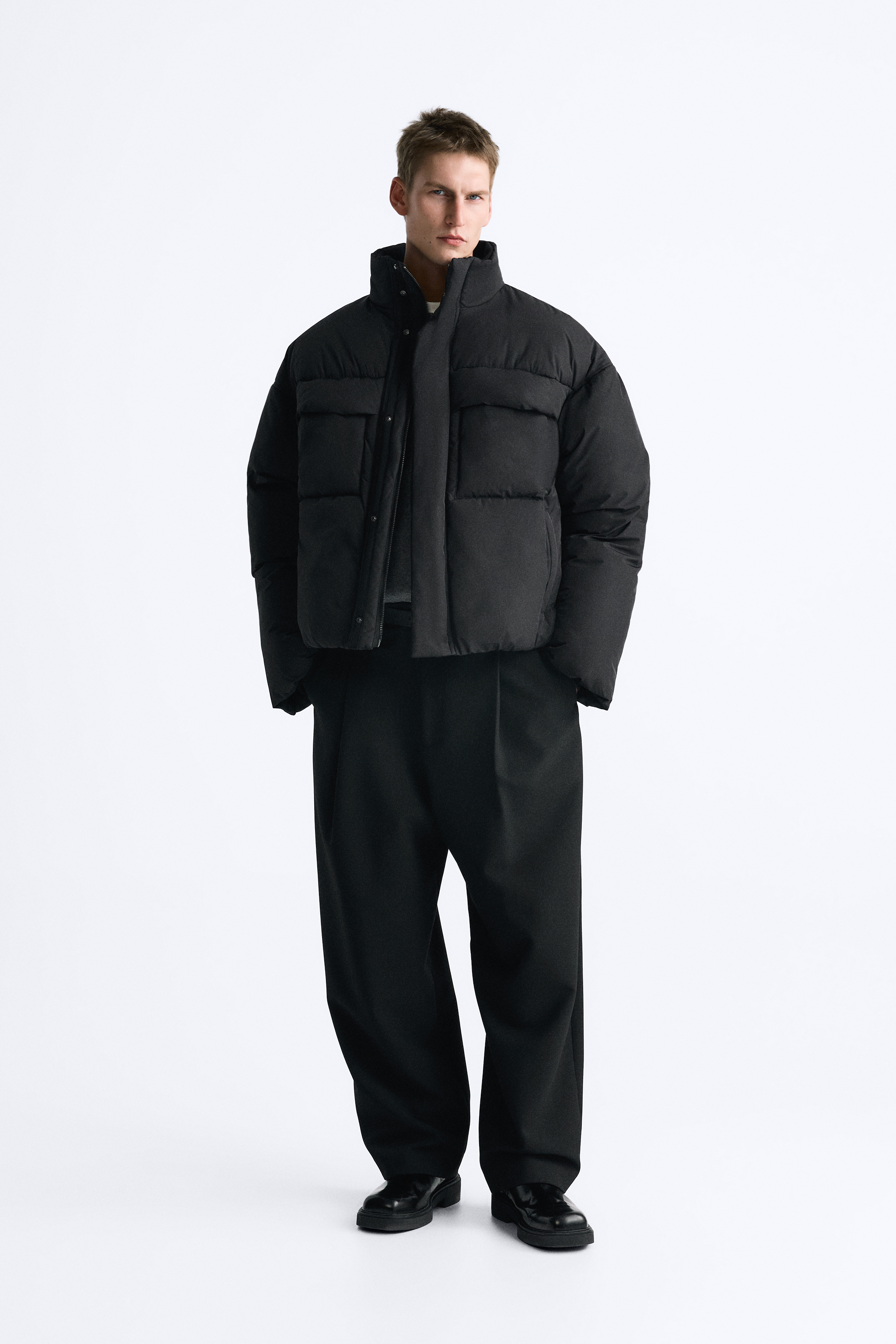 Zara - Technical Padded Jacket - Black - Men