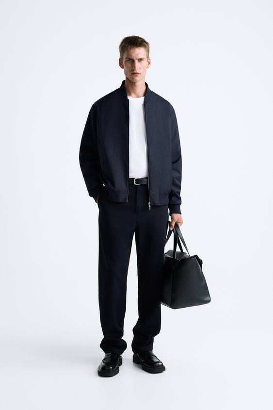 Zara men's navy blue coat Clearance