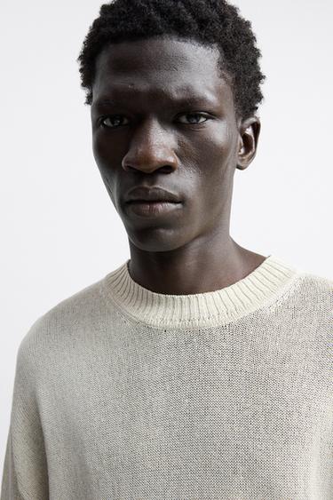 Zara mens cream jumper Clearance