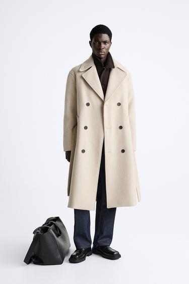 Zara wool blend coat mens Clearance