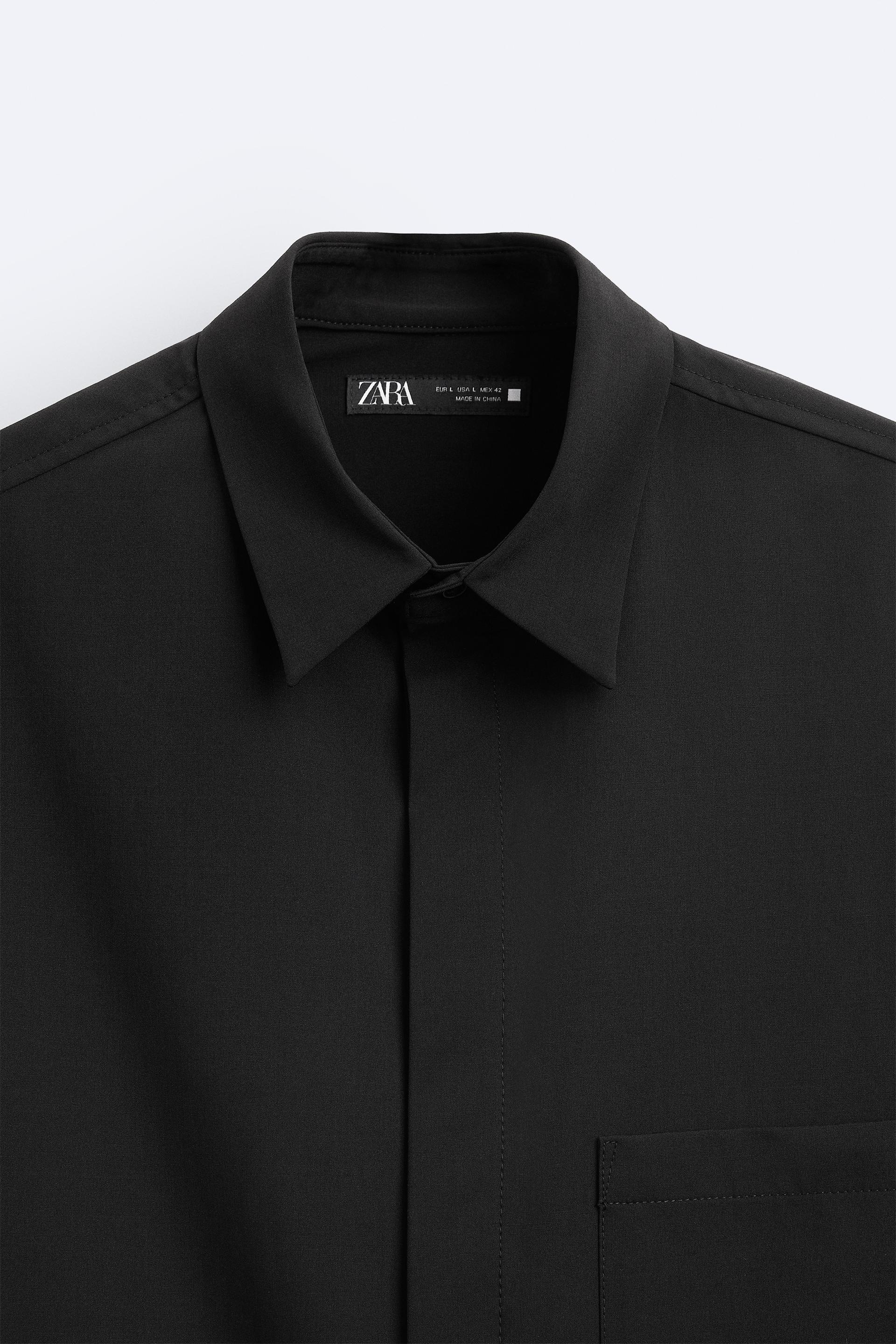 Black shirt for men zara Clearance