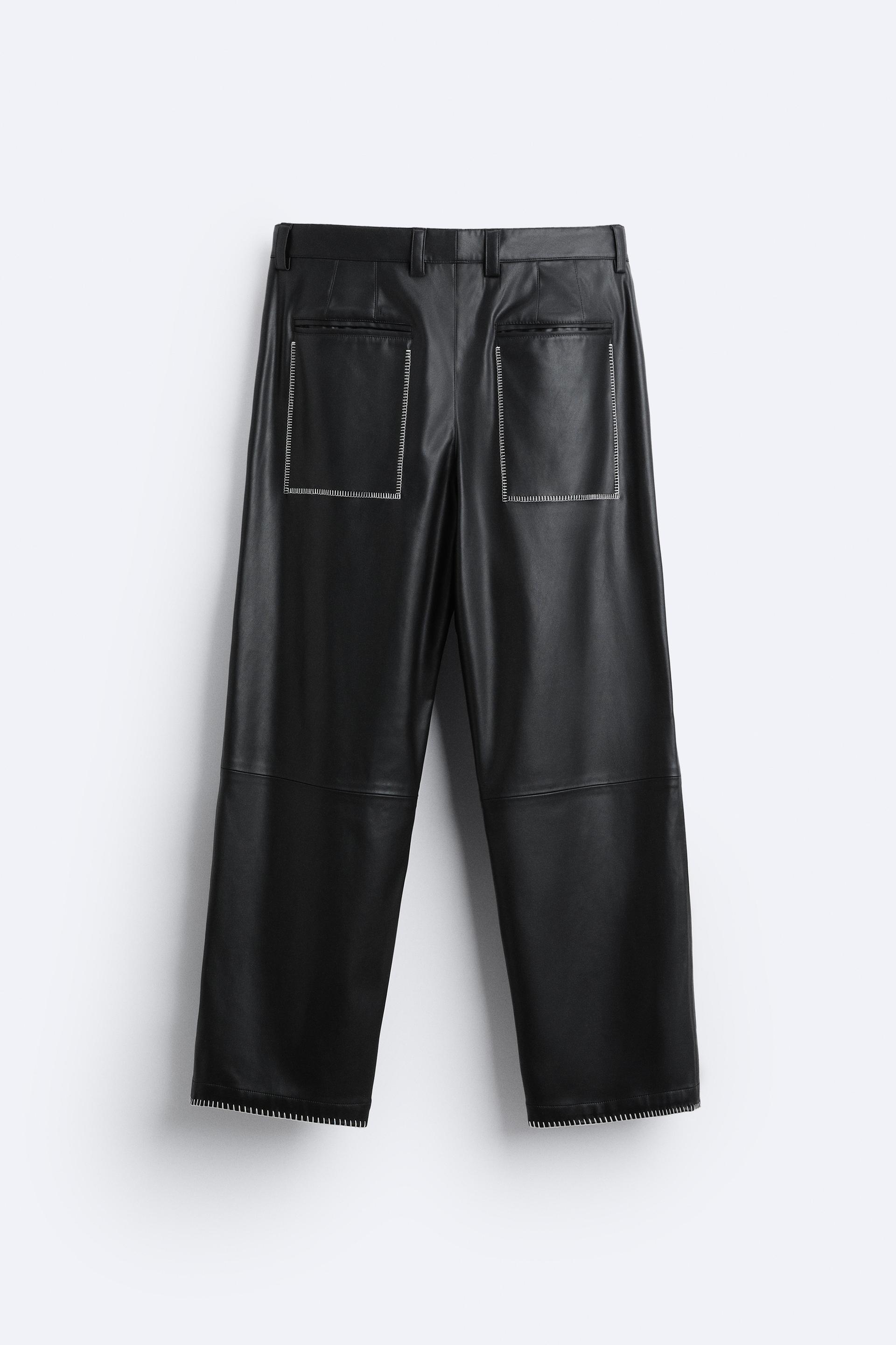 Pantalones de shop cuero hombre zara