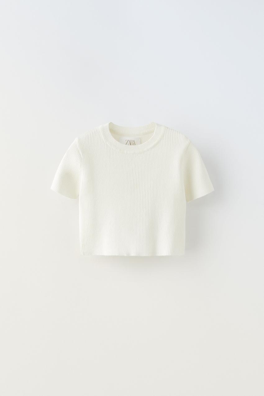 Zara basic crop t shirt Clearance