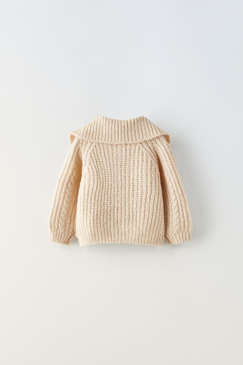 Knit zip sweater zara Clearance