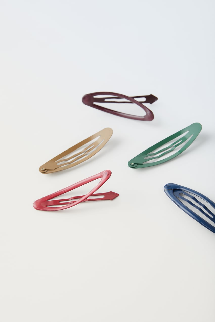 5-PACK OF OVAL HAIR CLIPS - Multicoloured