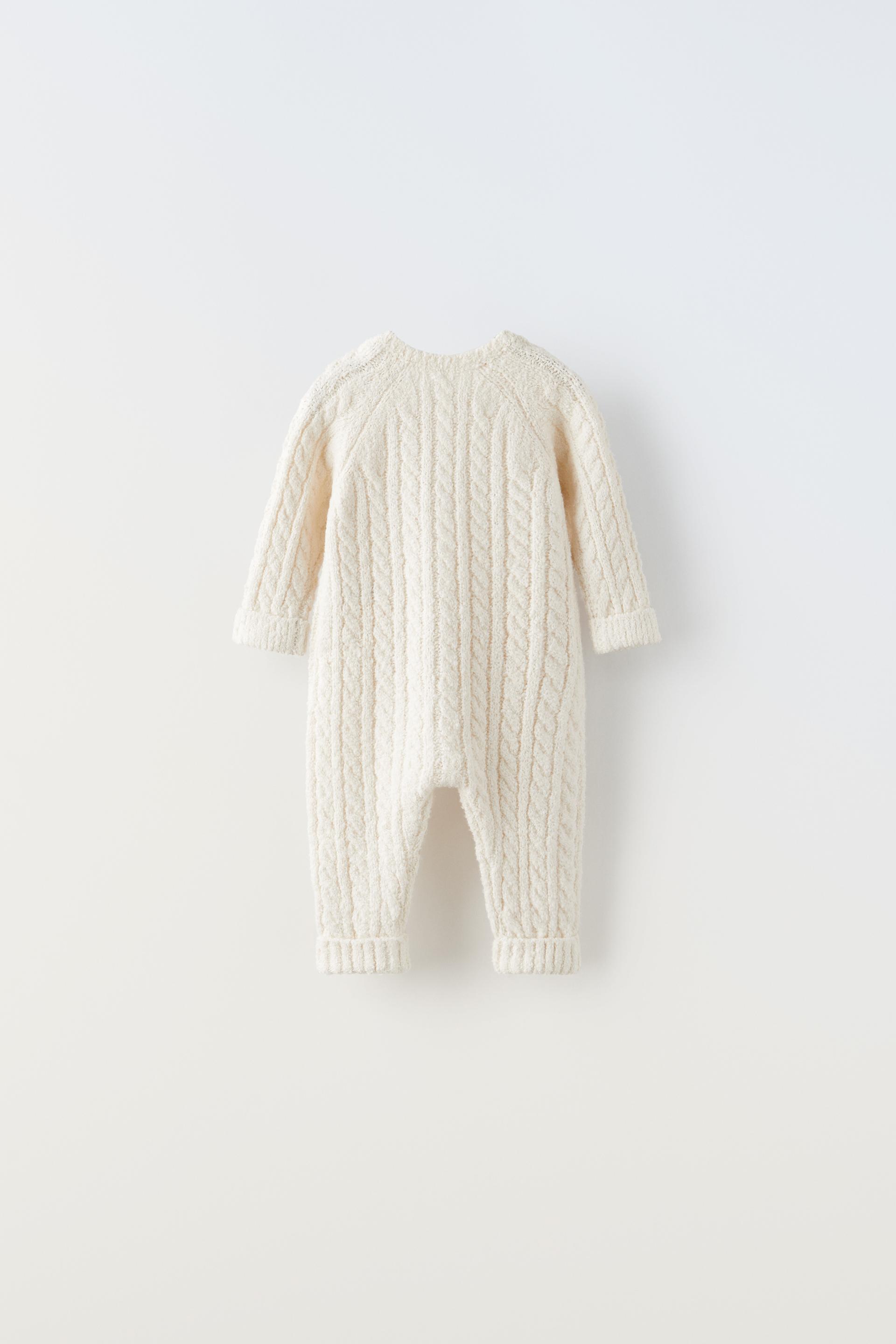 CABLE-KNIT JUMPSUIT - Ecru | ZARA Singapore