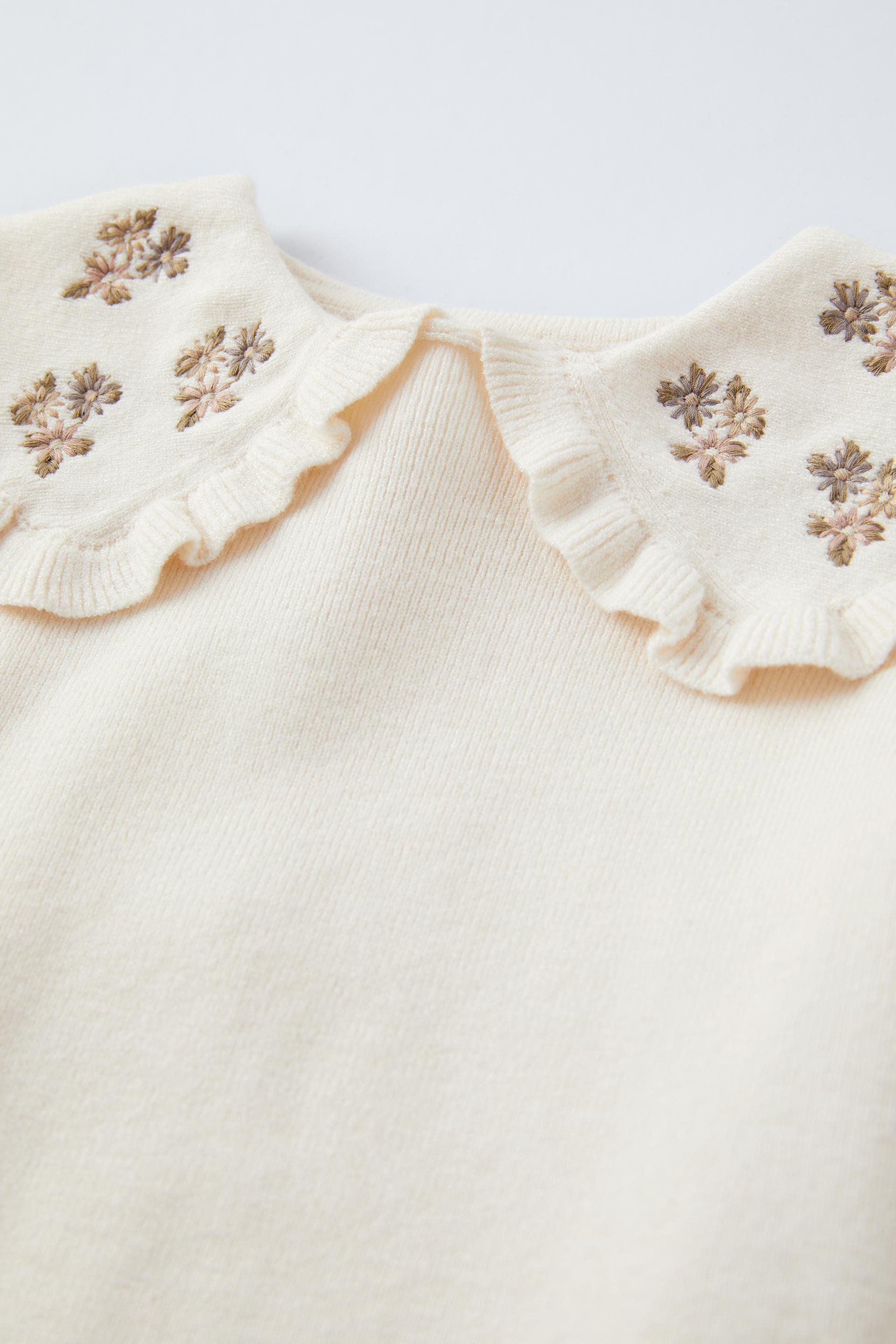 Zara jumper with lace collar Clearance