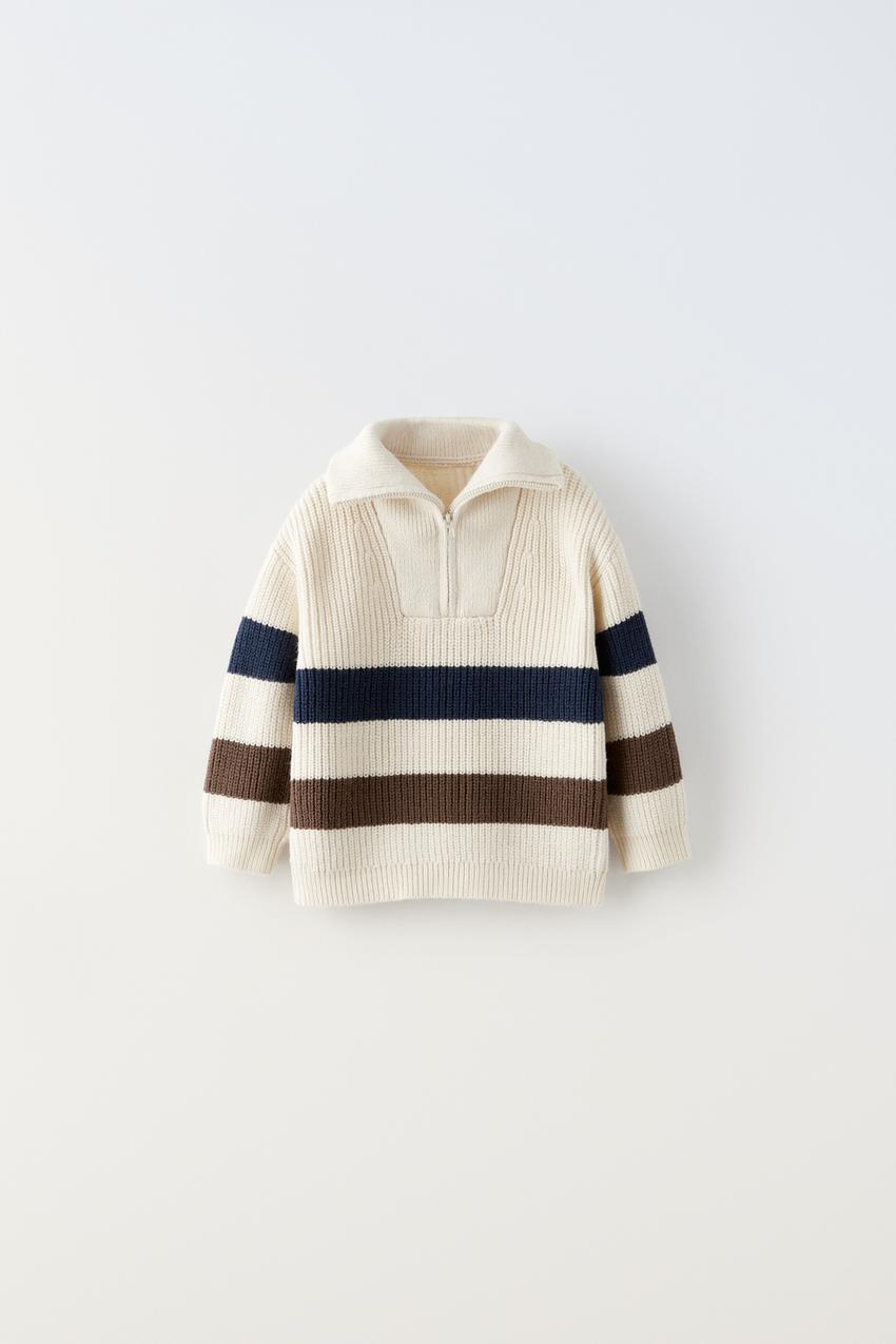 Knit zip sweater zara Clearance