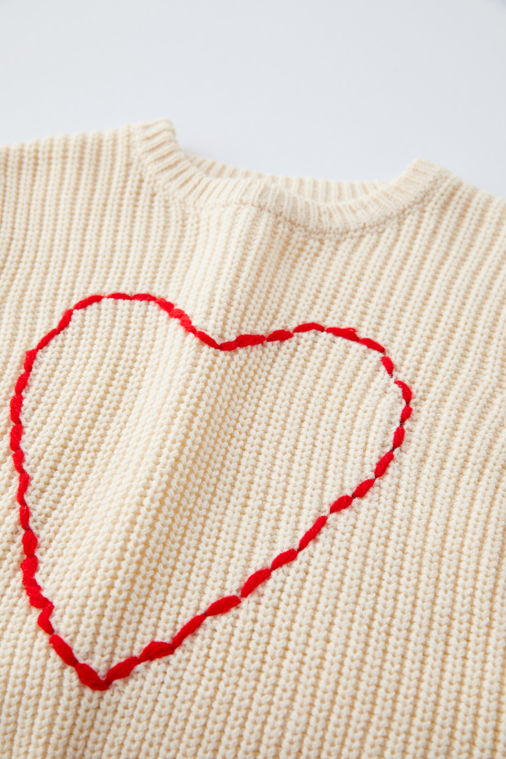 Knit heart sweater zara Outlet