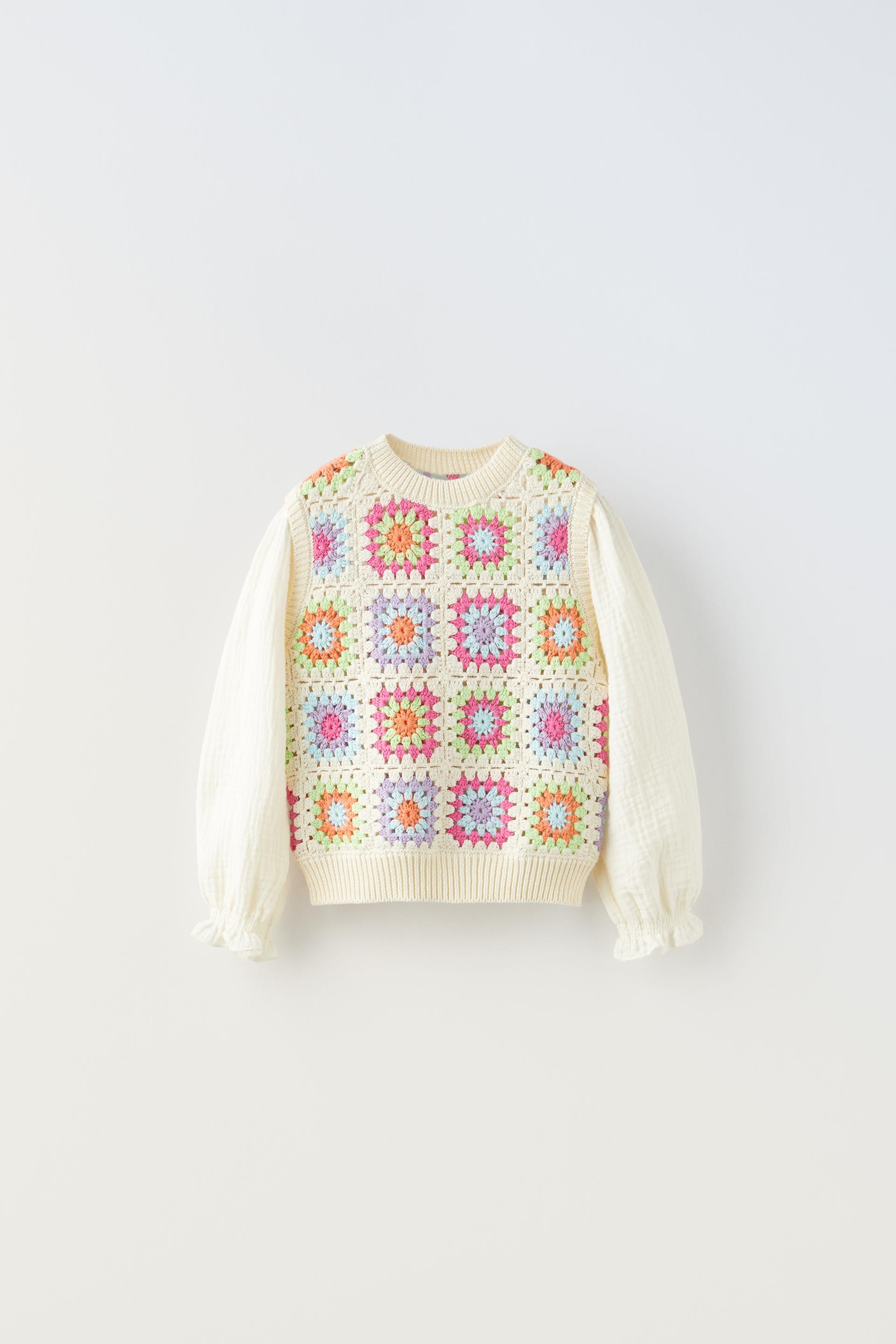 Zara crochet knit sweater Clearance