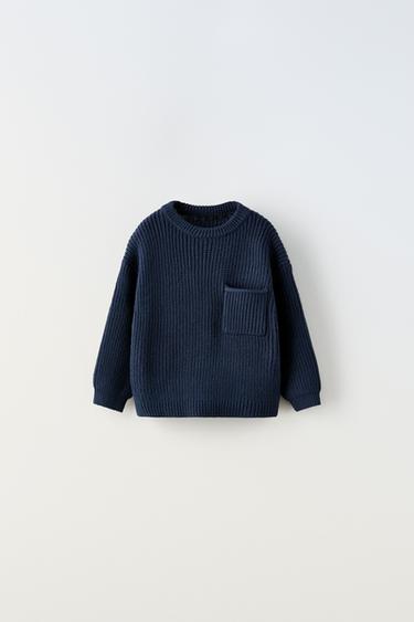 ストライプ ニットセーター ZARA ネイビー