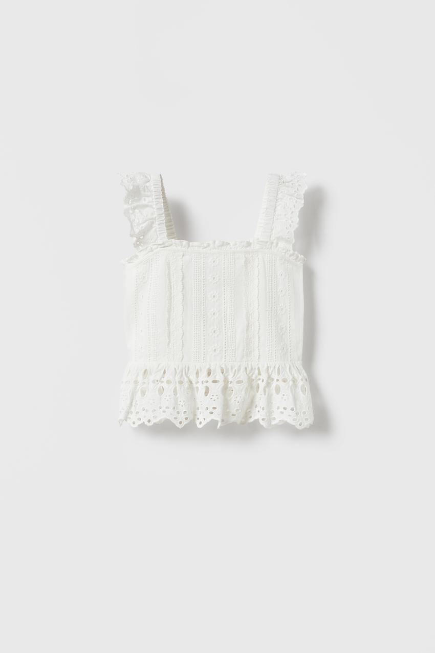 Zara broderie top Clearance