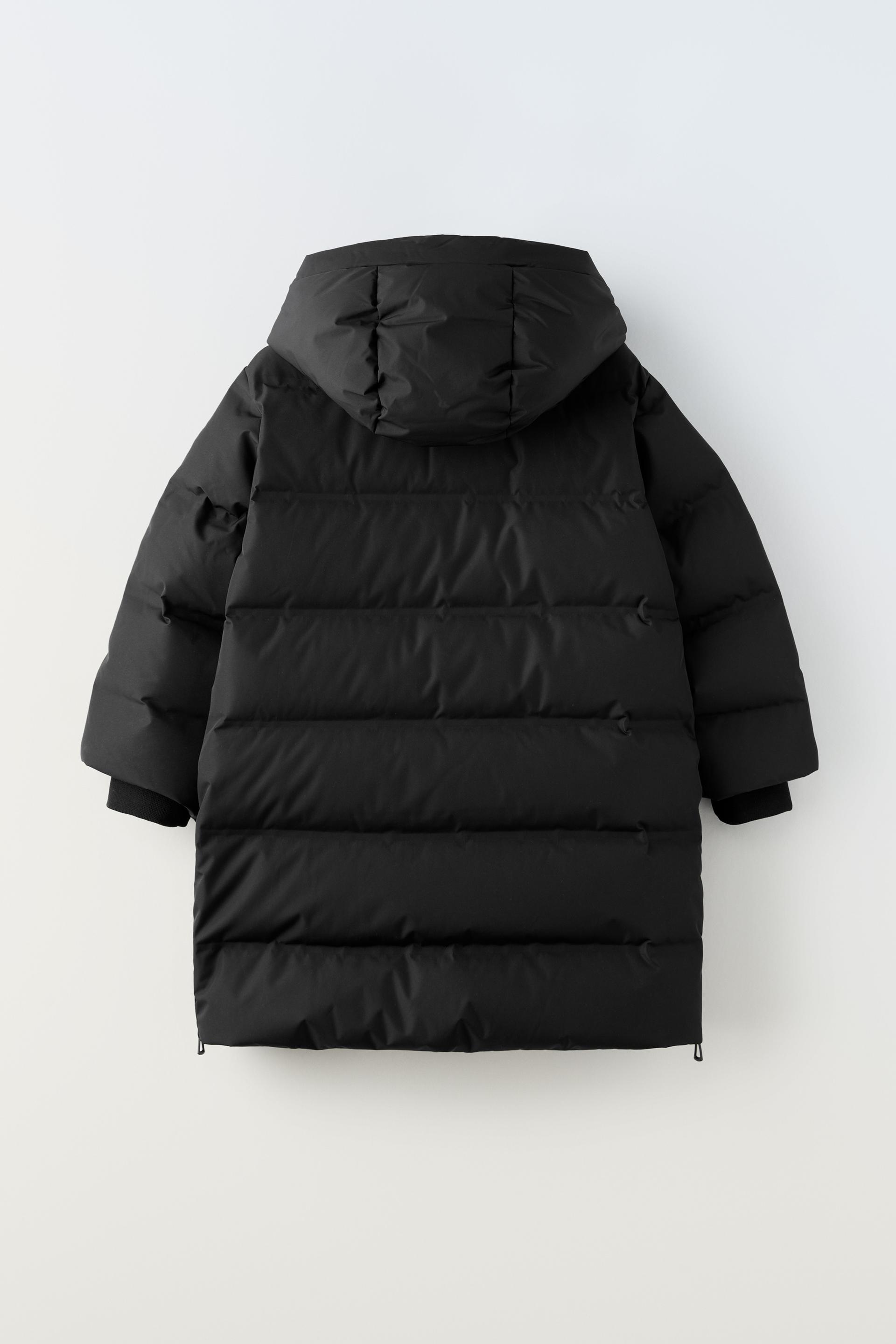 Zara black feather down coat Clearance
