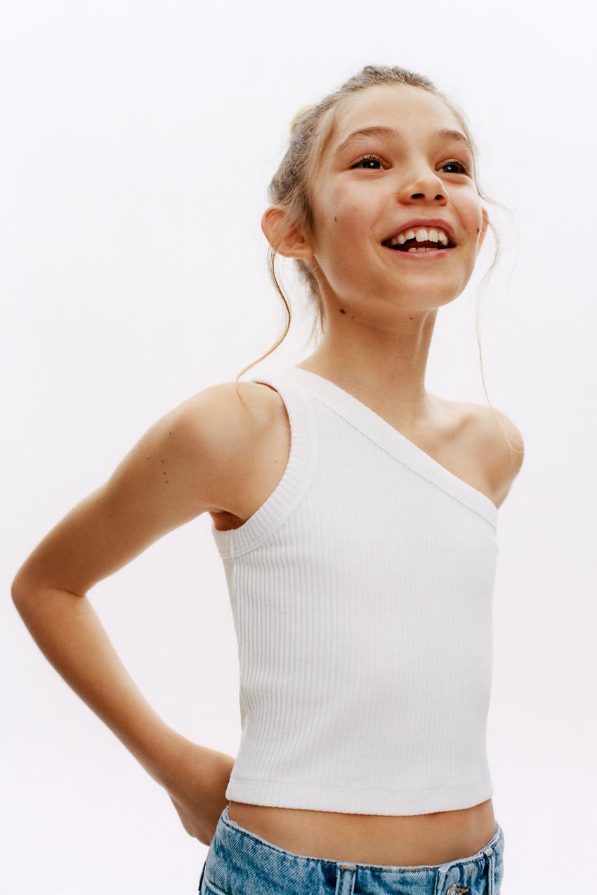 Zara ribbed top white Clearance