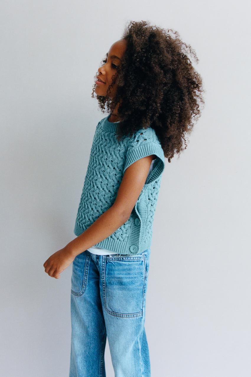 Blue zara vest Clearance