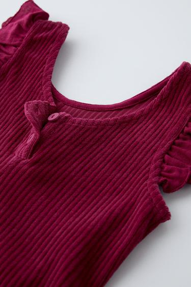 КОМБИНЕЗОН КОРДУРО С VOLANT - малиново-красный от Zara - картинка 3