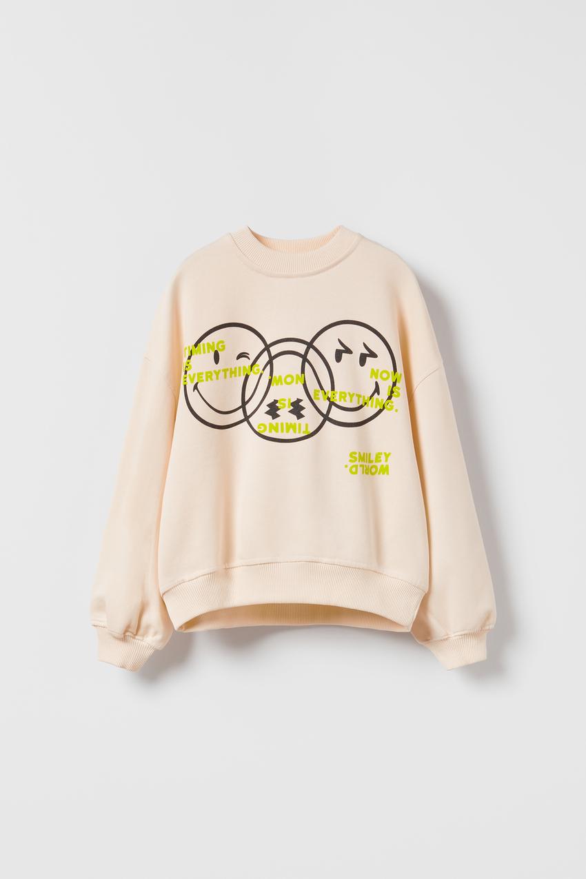 Zara smiley hoodie Clearance