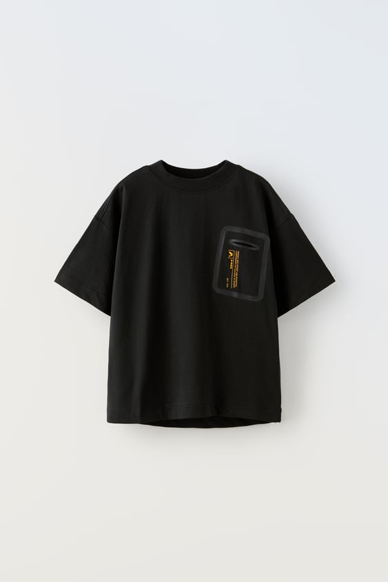 Zara - Sporty Pocket T-Shirt - Black - Unisex
