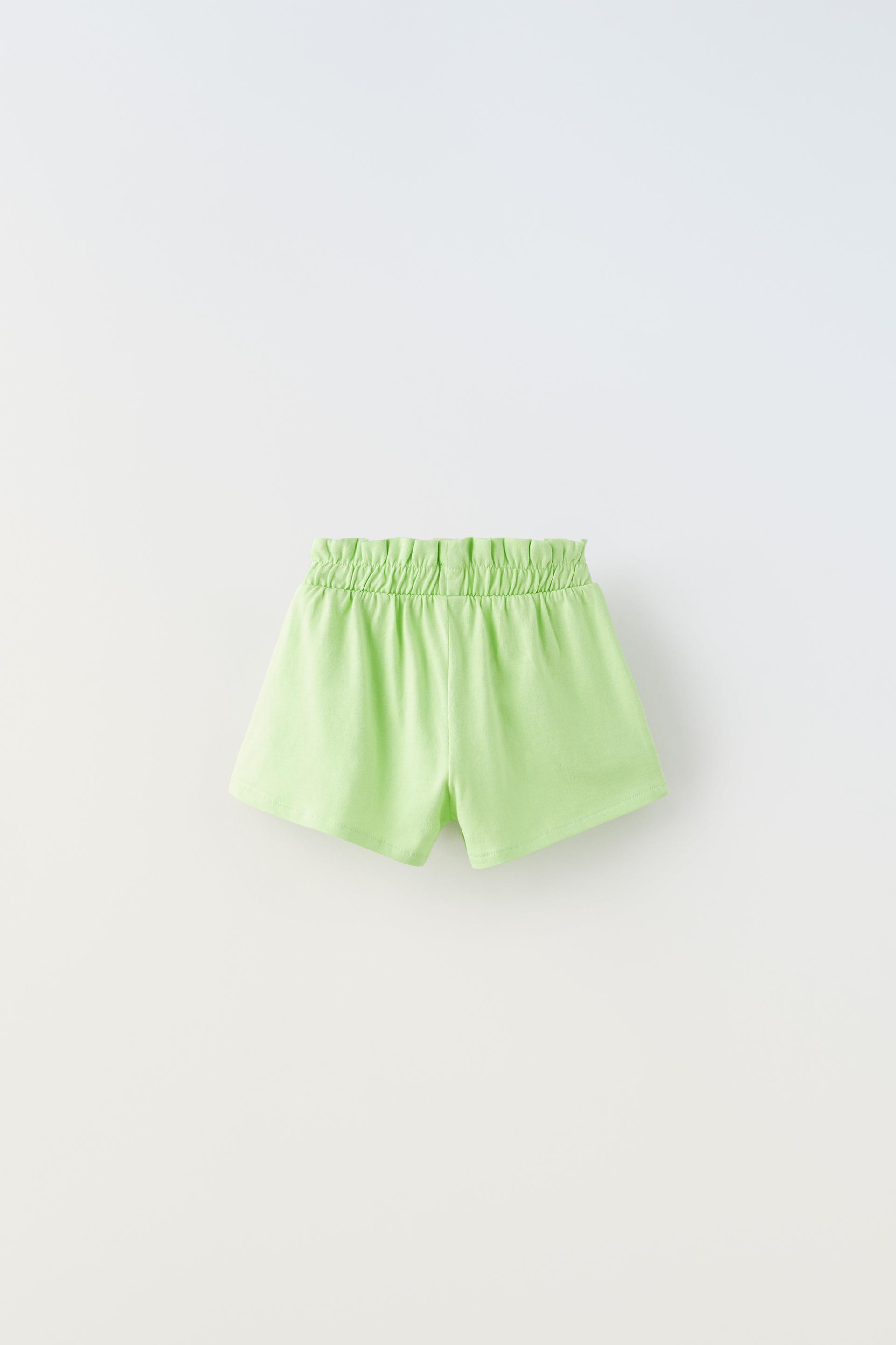 Zara lime green shorts Clearance
