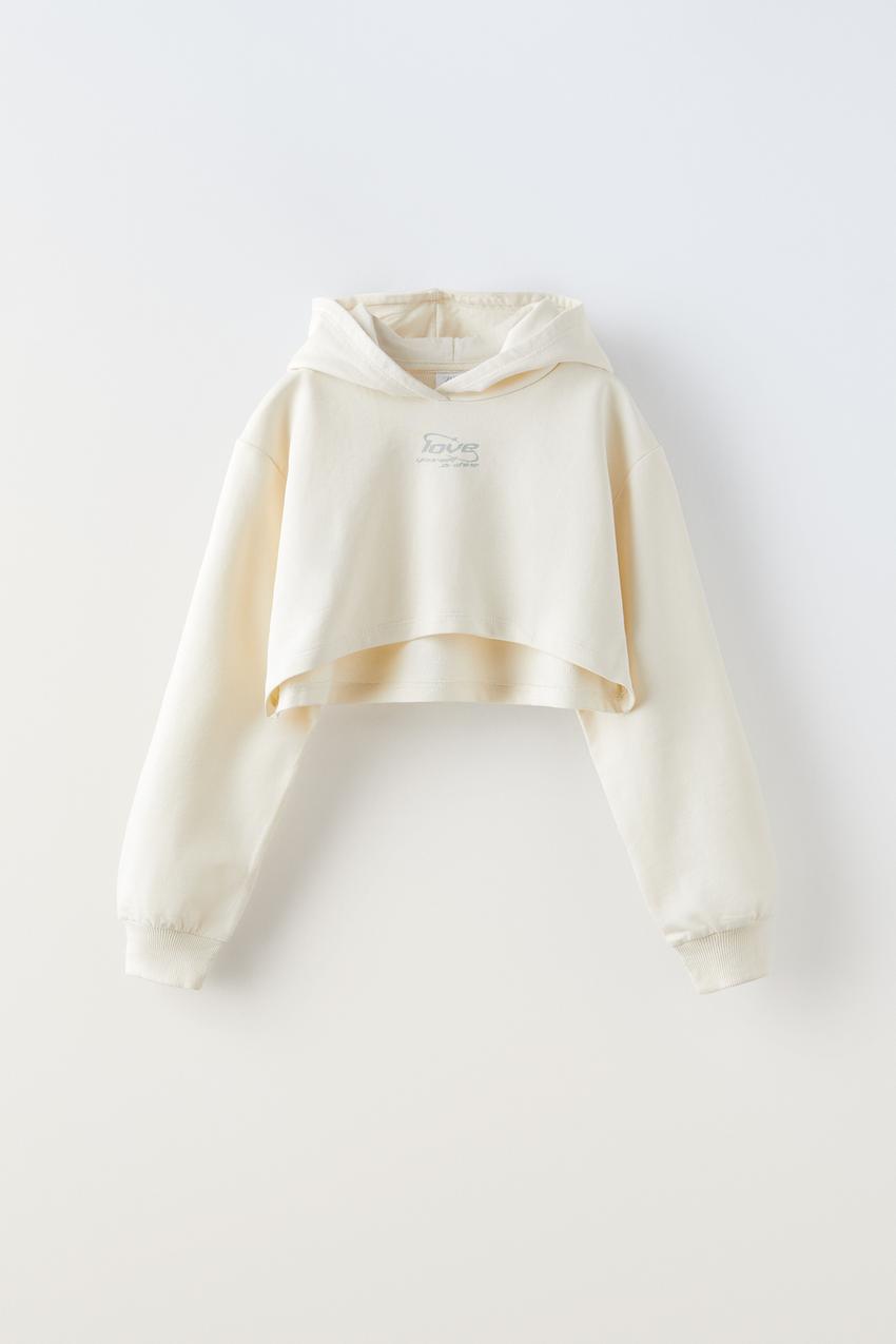 Crop top hoodie zara Outlet