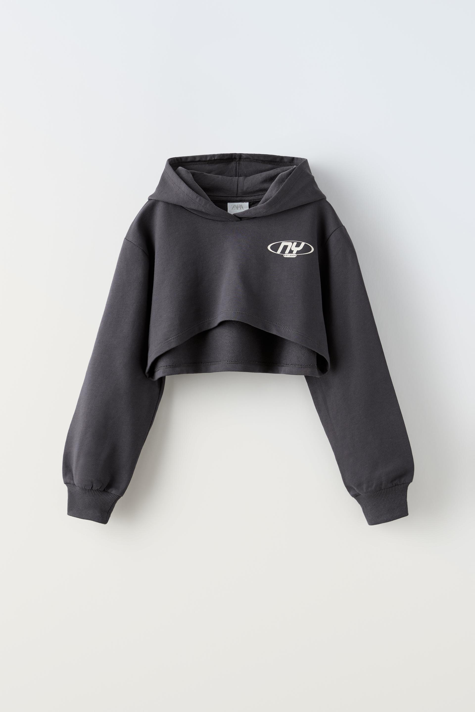 Crop top hoodie zara Outlet